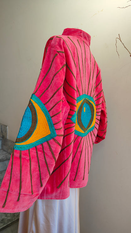 Giacca Boho con Tasche Laterali