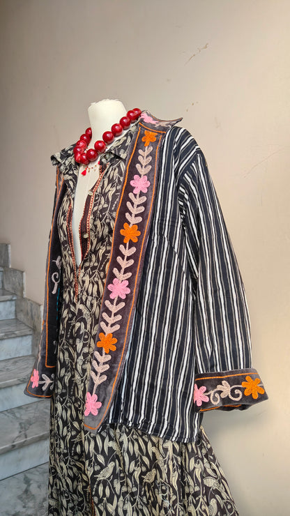 Giacca Boho con Tasche Laterali