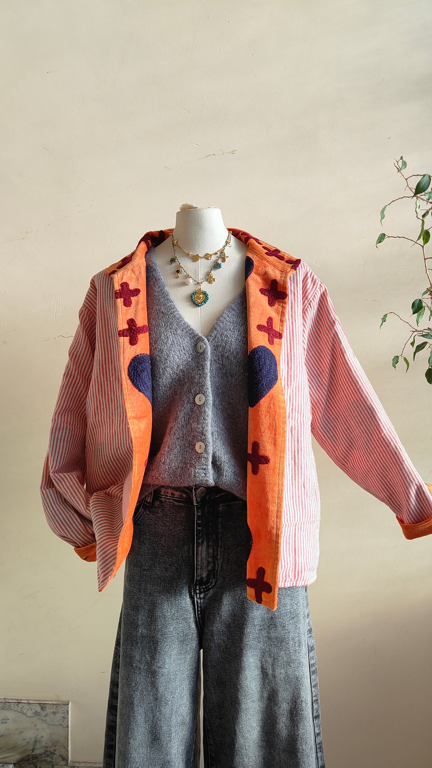 Giacca Boho con Tasche Laterali