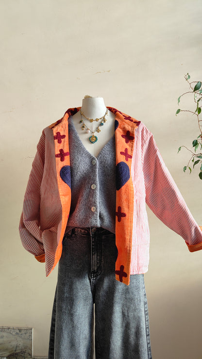 Giacca Boho con Tasche Laterali