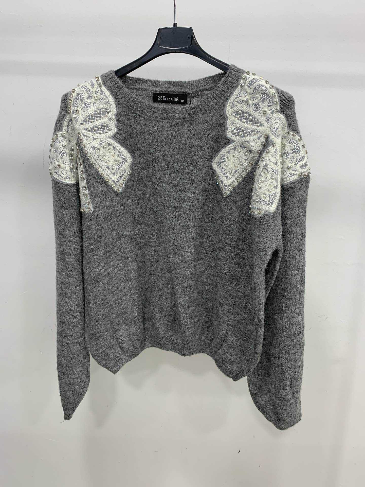 Pullover fiocco pizzo