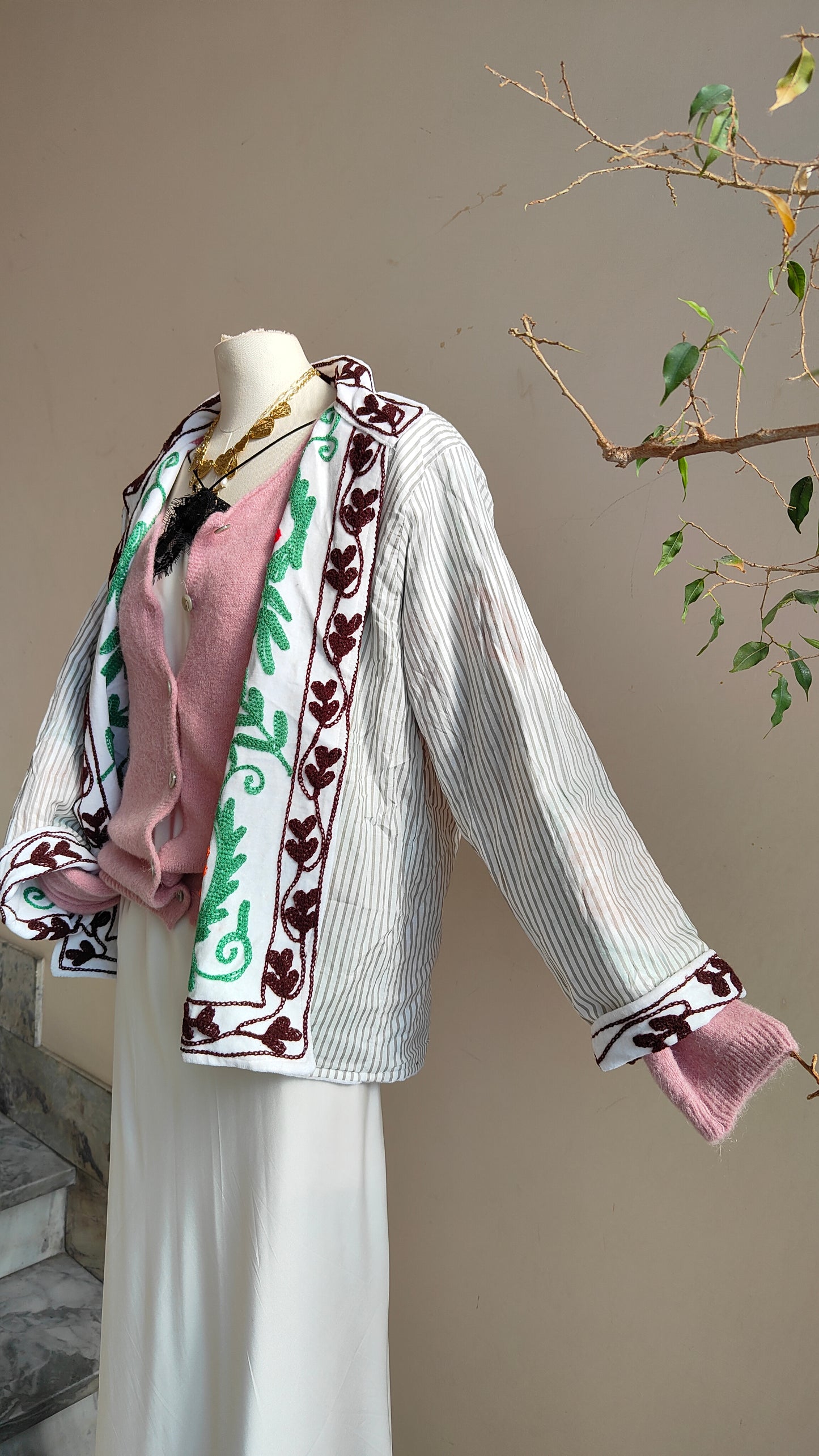 Giacca Boho con Tasche Laterali