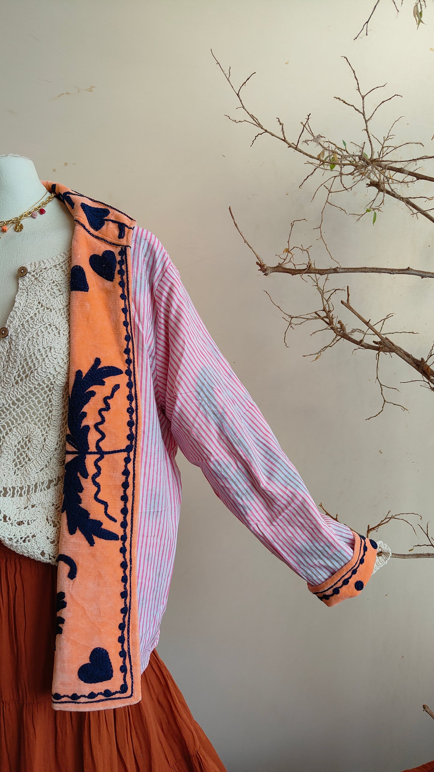 Giacca Boho con Tasche Laterali