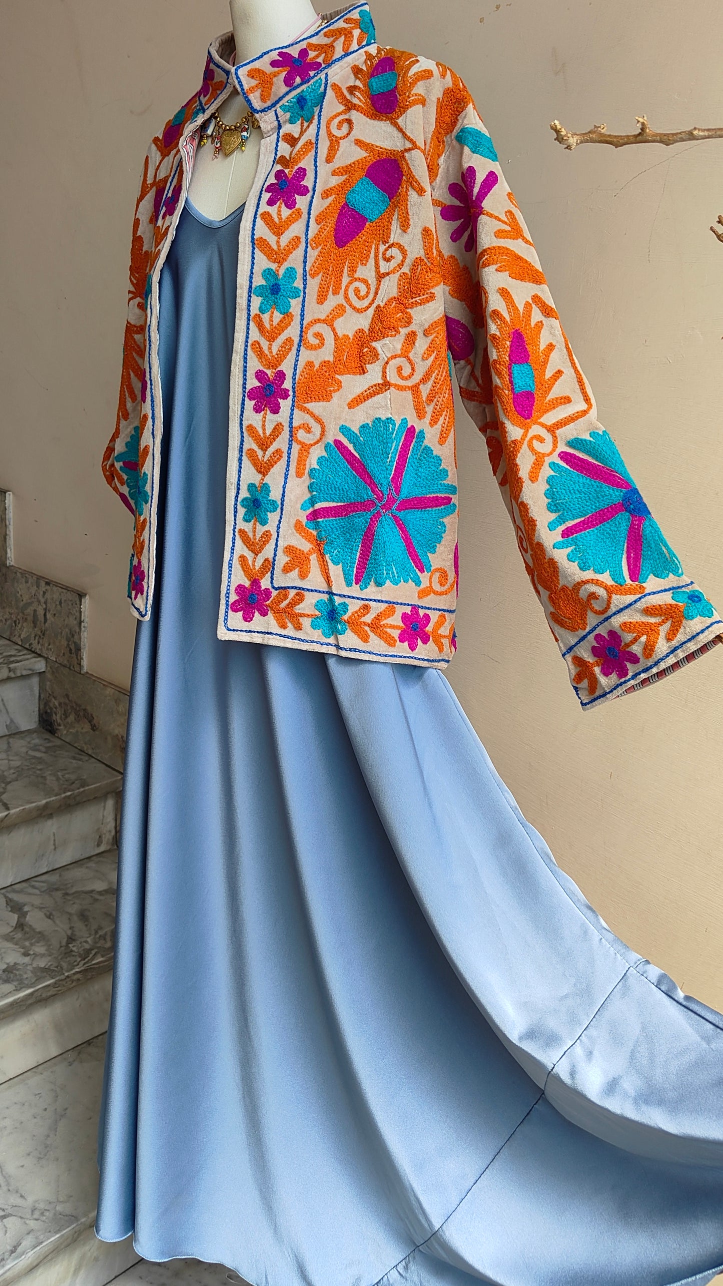 Giacca Boho con Tasche Laterali