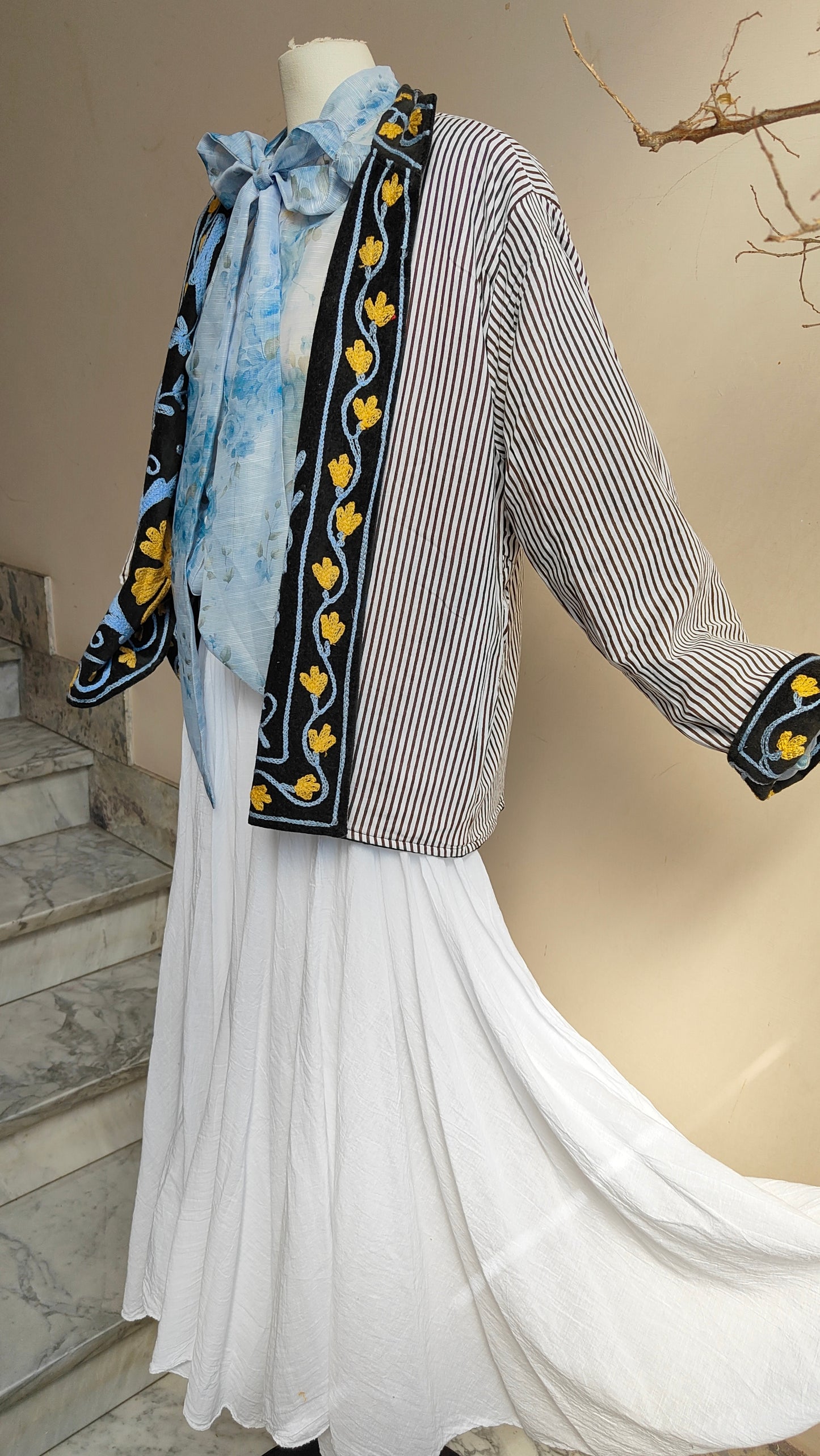 Giacca Boho con Tasche Laterali