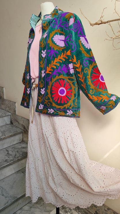 Giacca Boho con Tasche Laterali