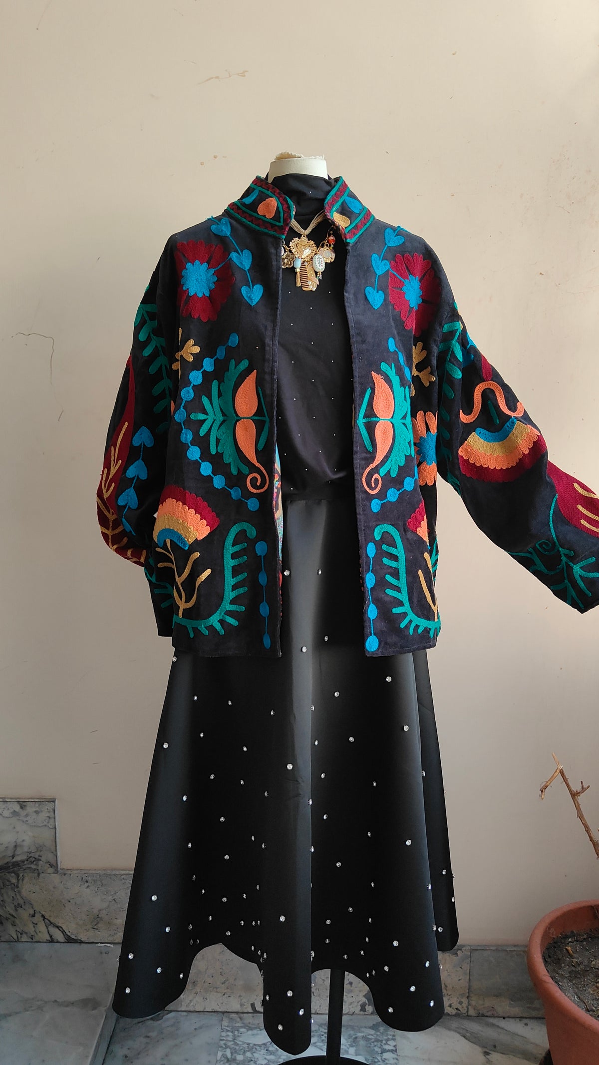 Giacca Boho con Tasche Laterali