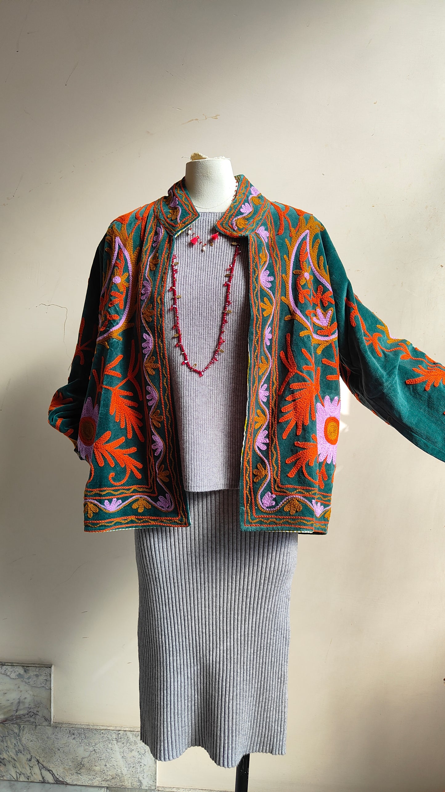 Giacca Boho con Tasche Laterali