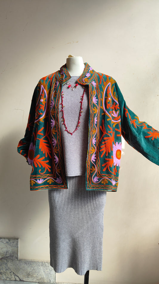 Giacca Boho con Tasche Laterali