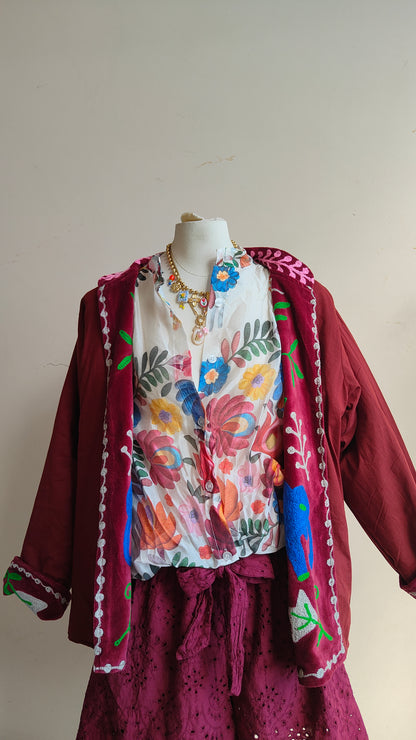 Giacca Boho con Tasche Laterali