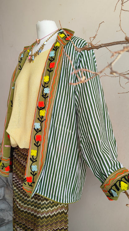 Giacca Boho con Tasche Laterali
