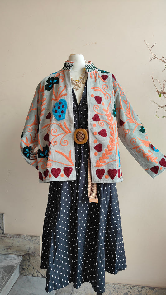 Giacca Boho con Tasche Laterali