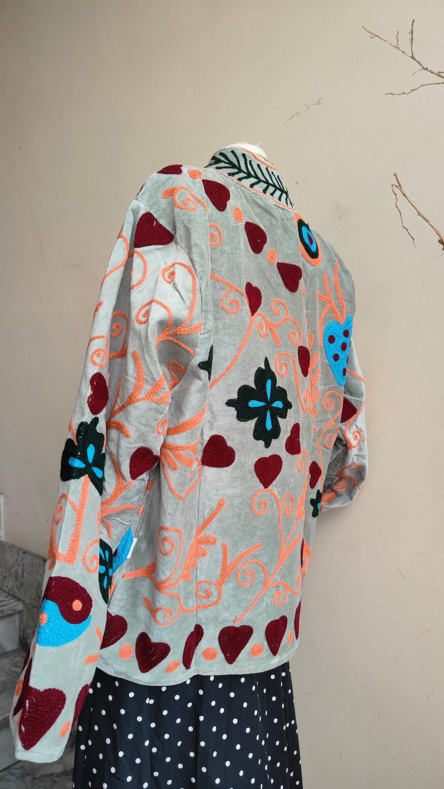 Giacca Boho con Tasche Laterali