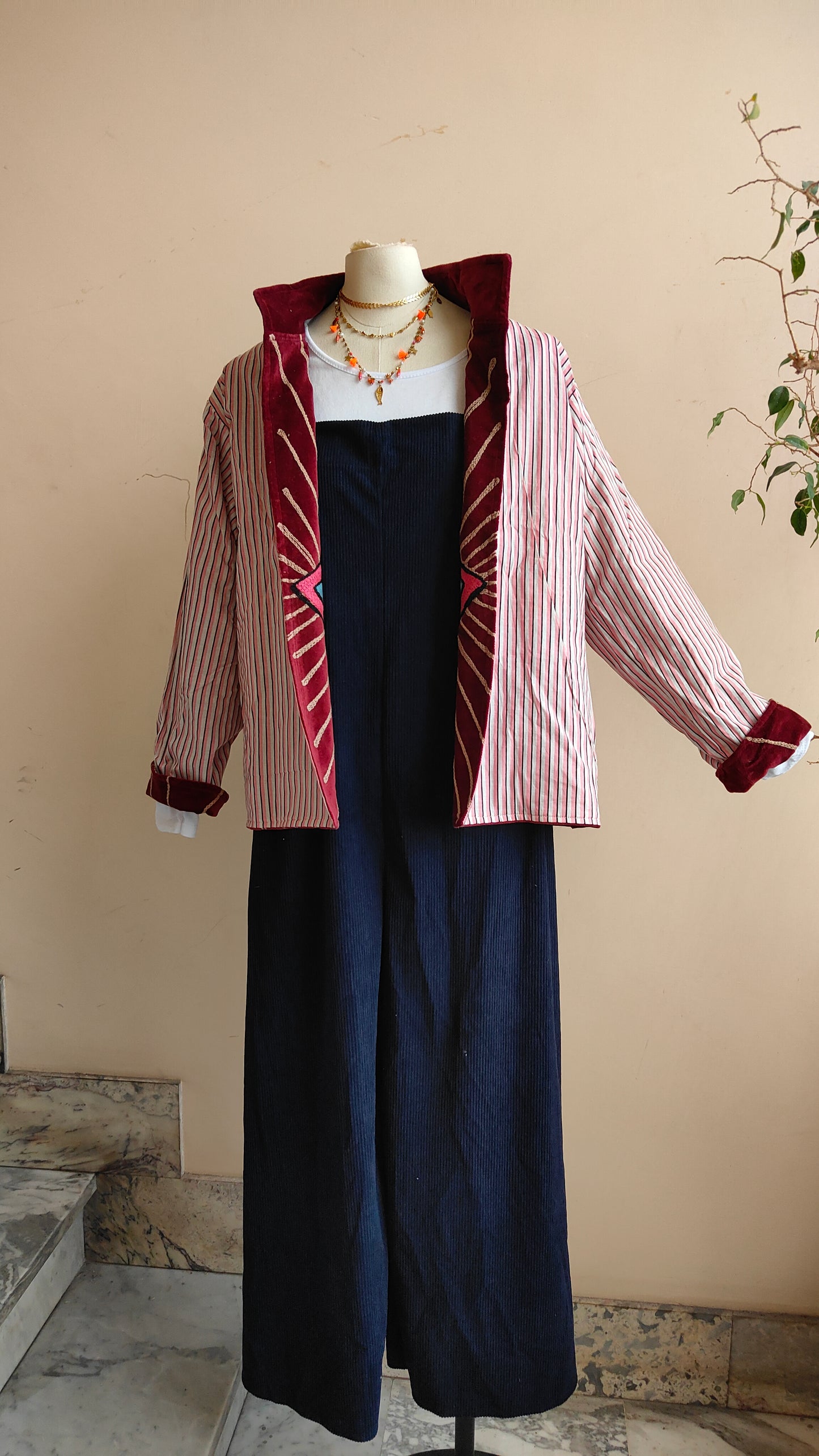 Giacca Boho con Tasche Laterali