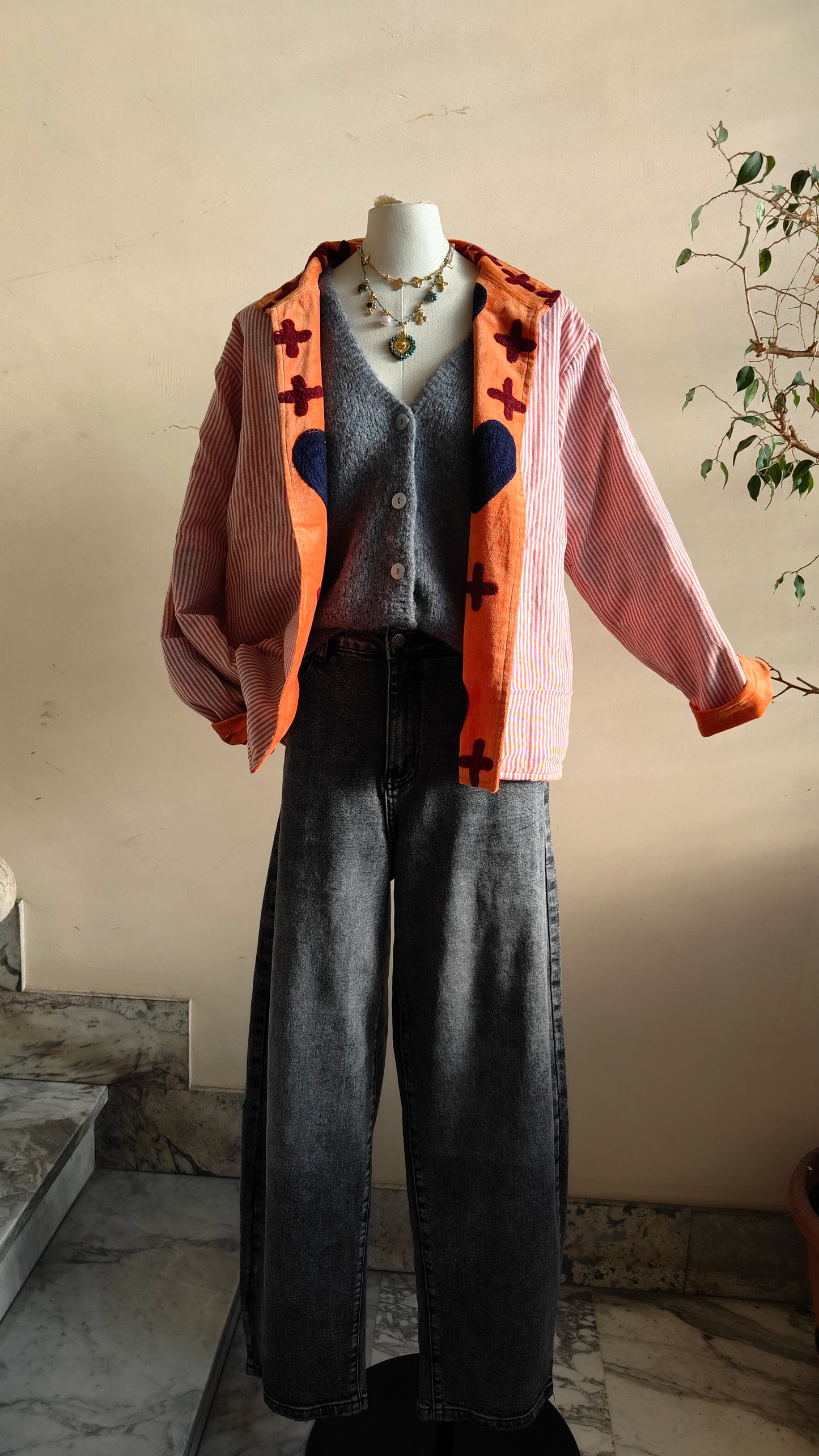 Giacca Boho con Tasche Laterali