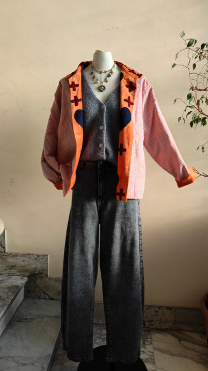 Giacca Boho con Tasche Laterali