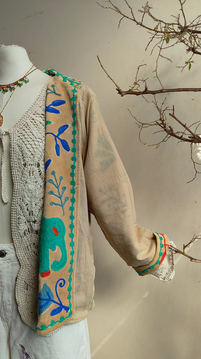 Giacca Boho con Tasche Laterali