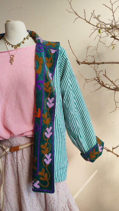 Giacca Boho con Tasche Laterali