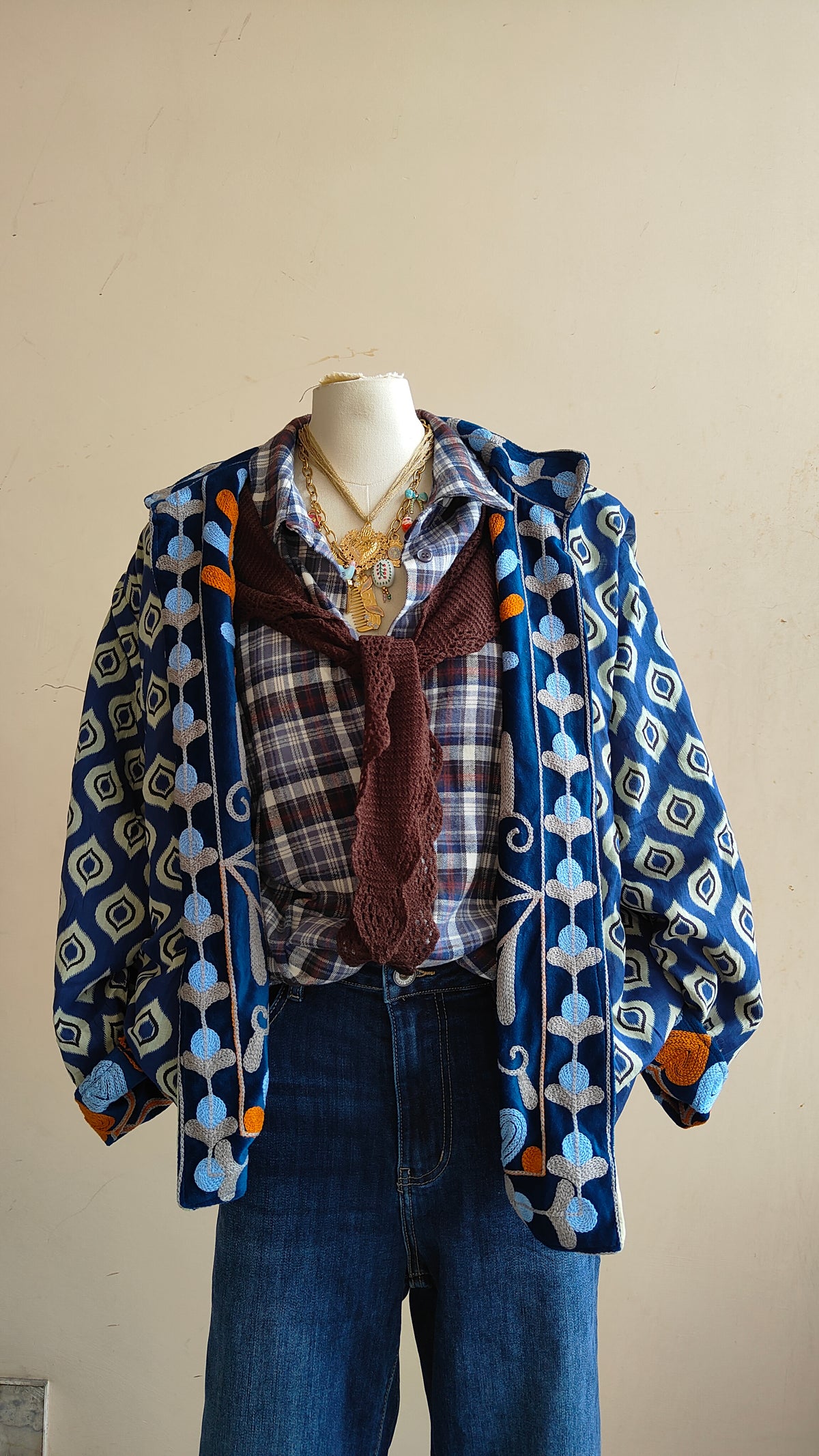 Giacca Boho con Tasche Laterali