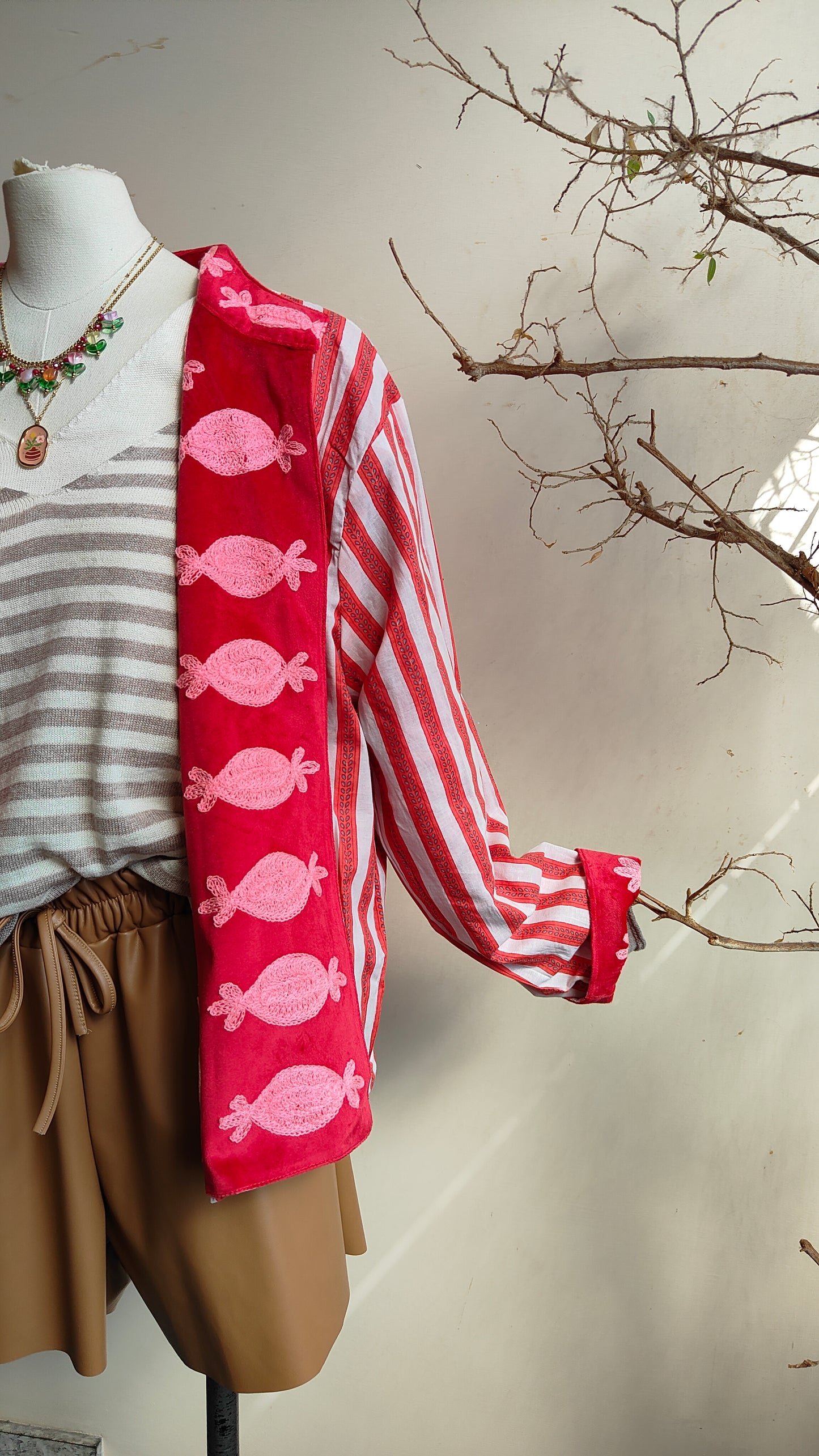 Giacca Boho con Tasche Laterali