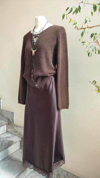 Gonna Satinata con Pizzo