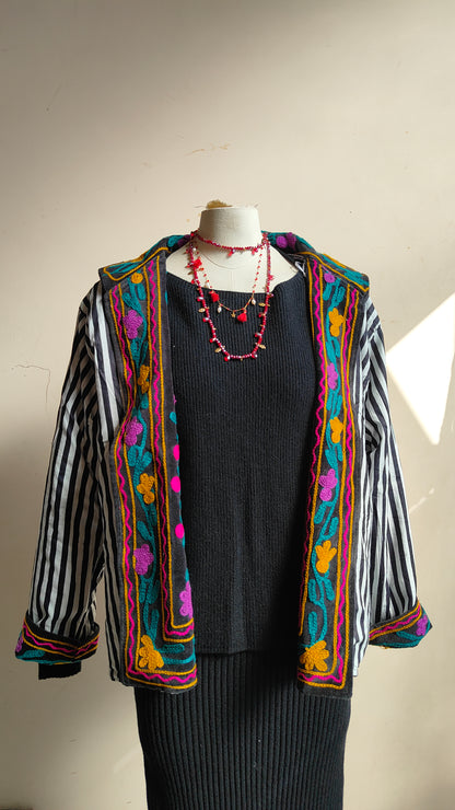 Giacca Boho con Tasche Laterali