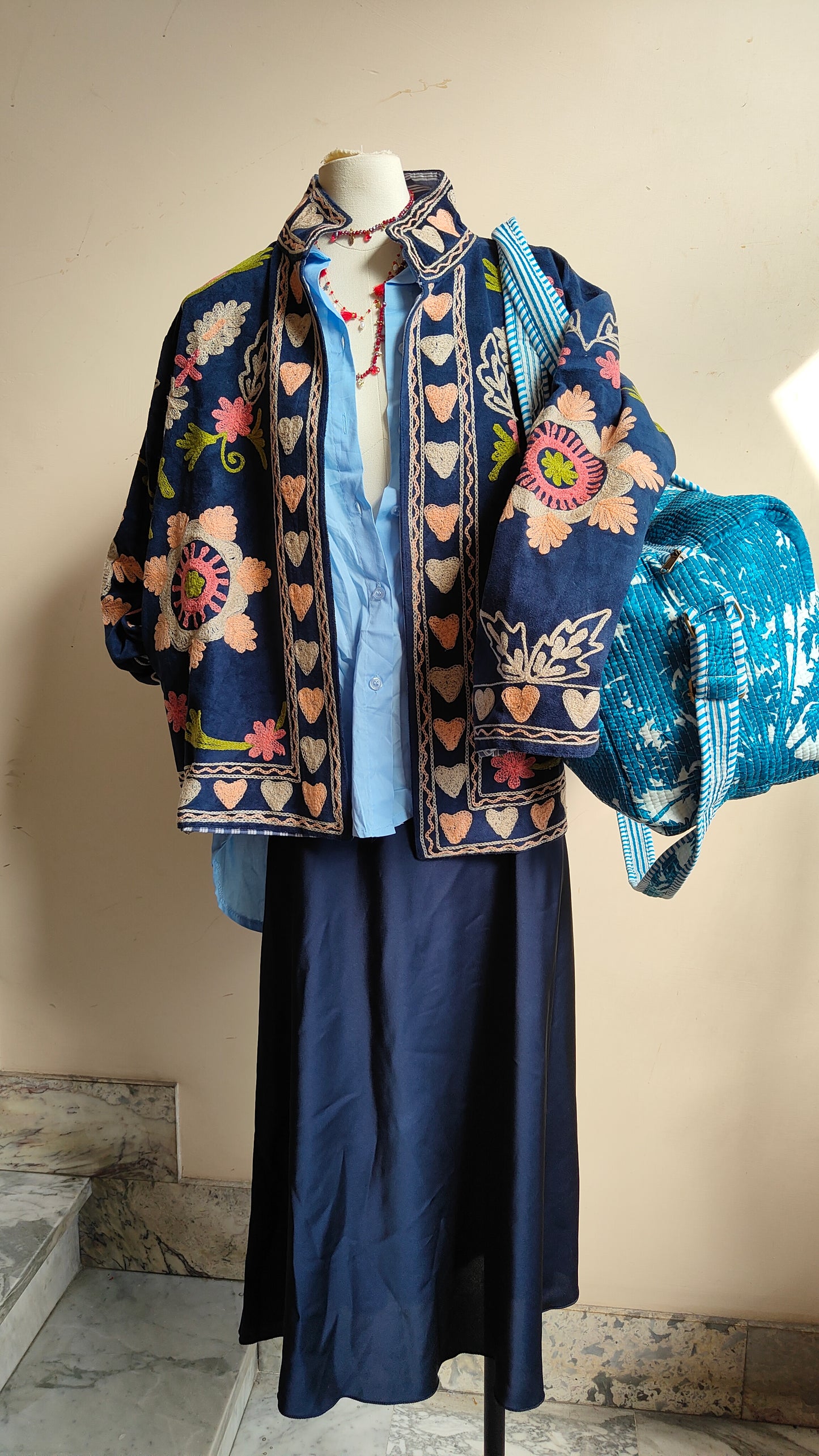 Giacca Boho con Tasche Laterali