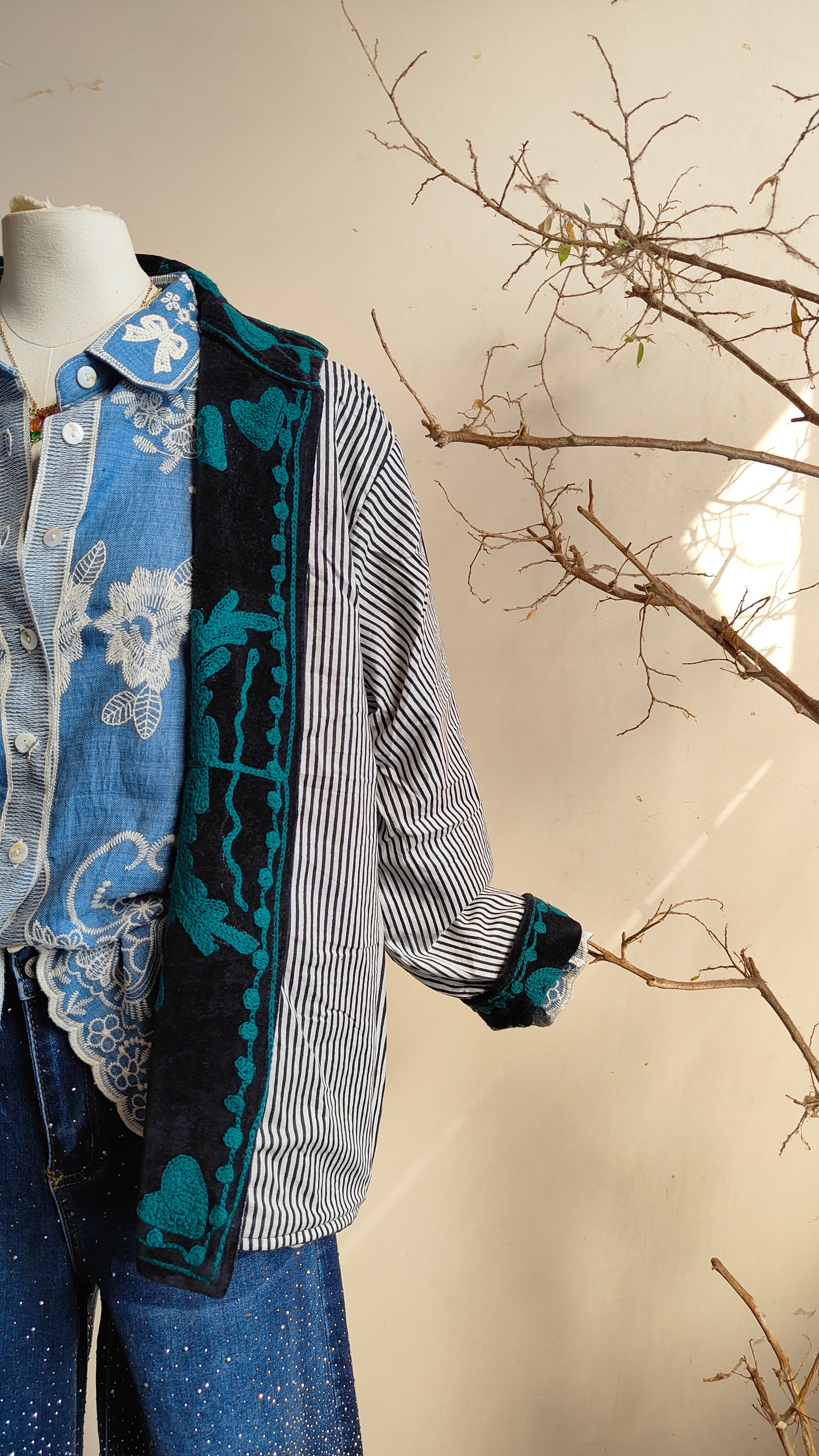 Giacca Boho con Tasche Laterali