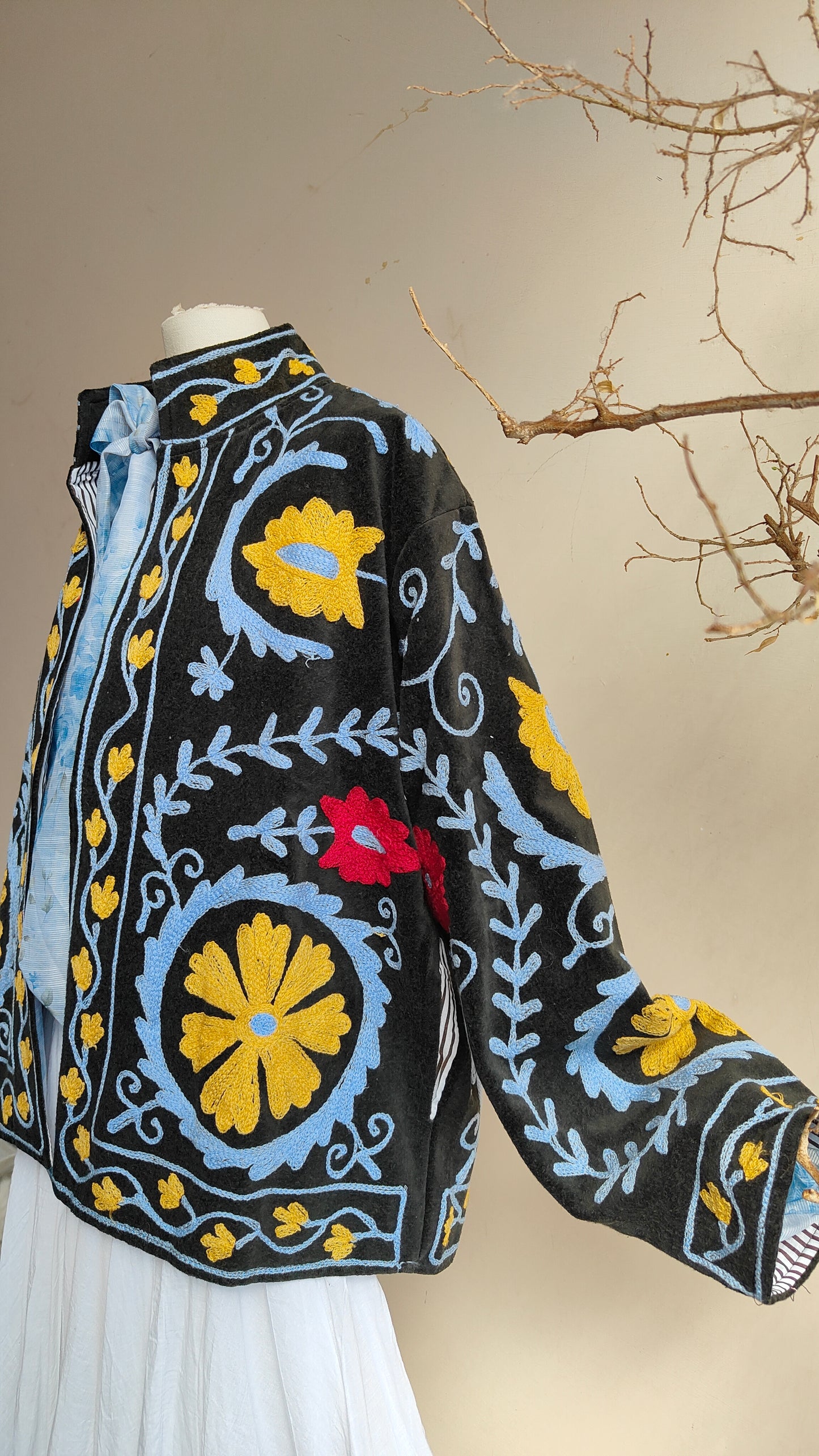 Giacca Boho con Tasche Laterali
