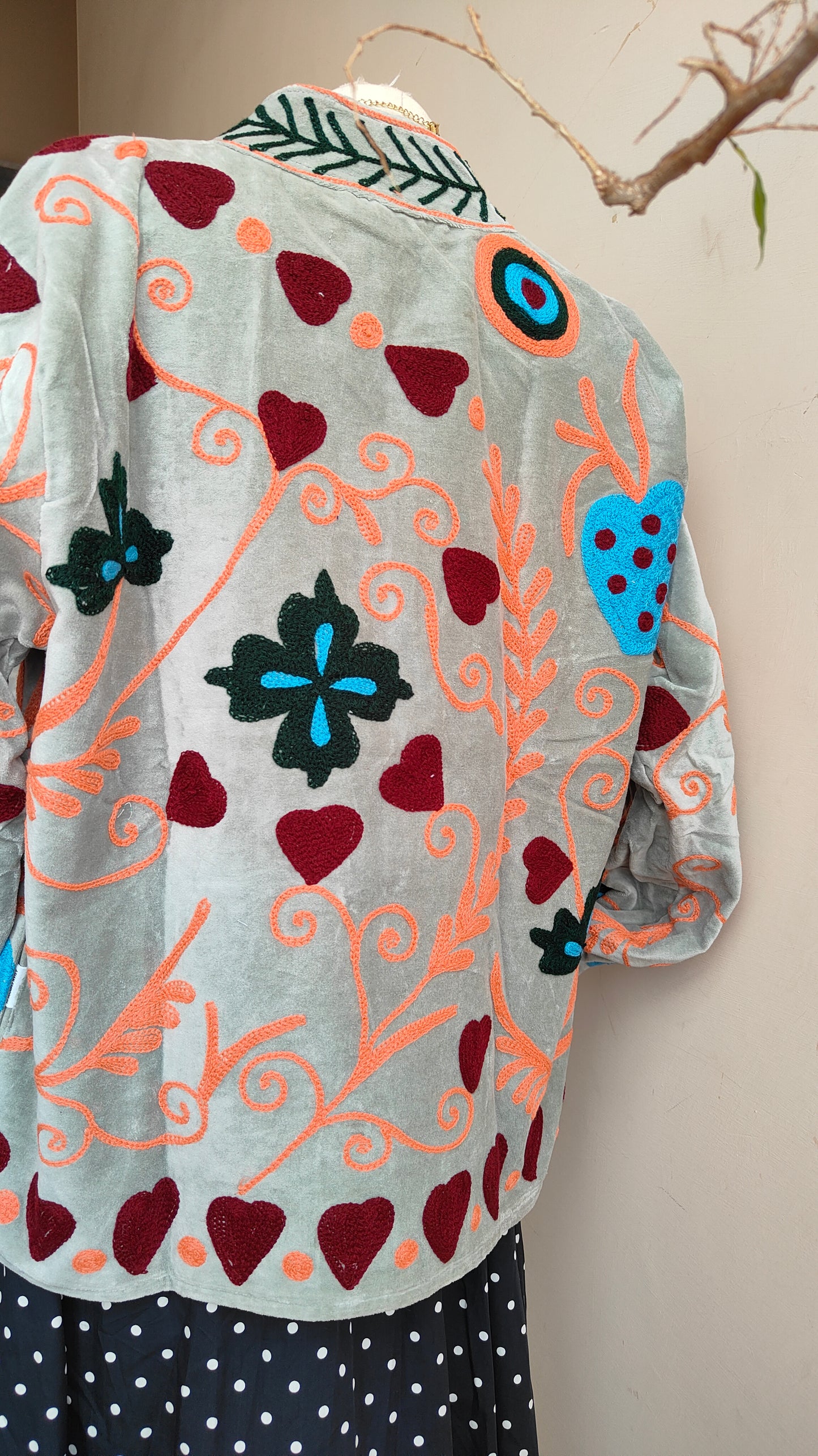 Giacca Boho con Tasche Laterali