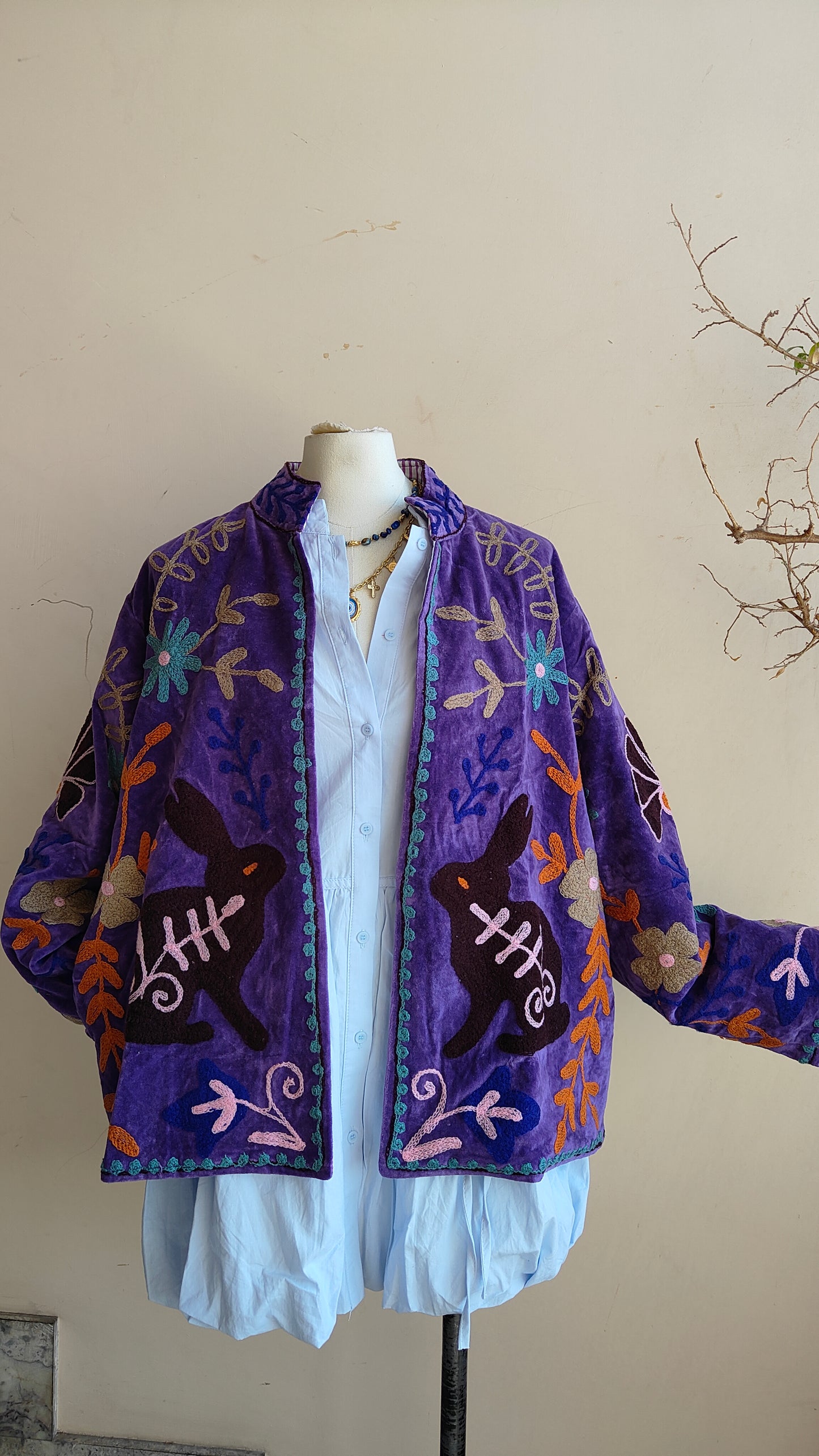 Giacca Boho con Tasche Laterali