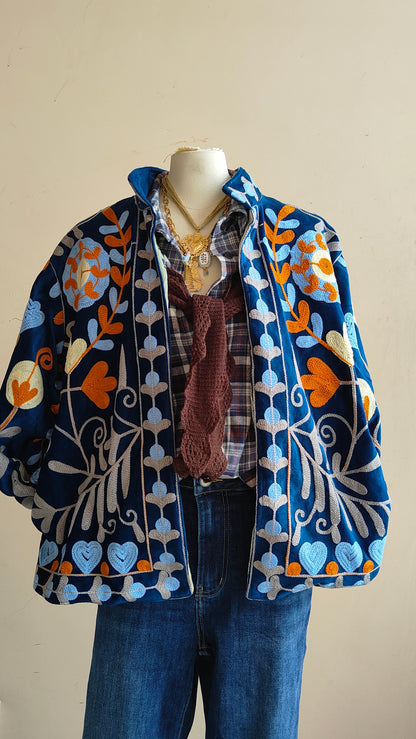 Giacca Boho con Tasche Laterali
