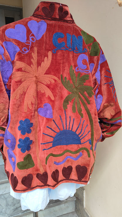 Giacca Boho con Tasche Laterali