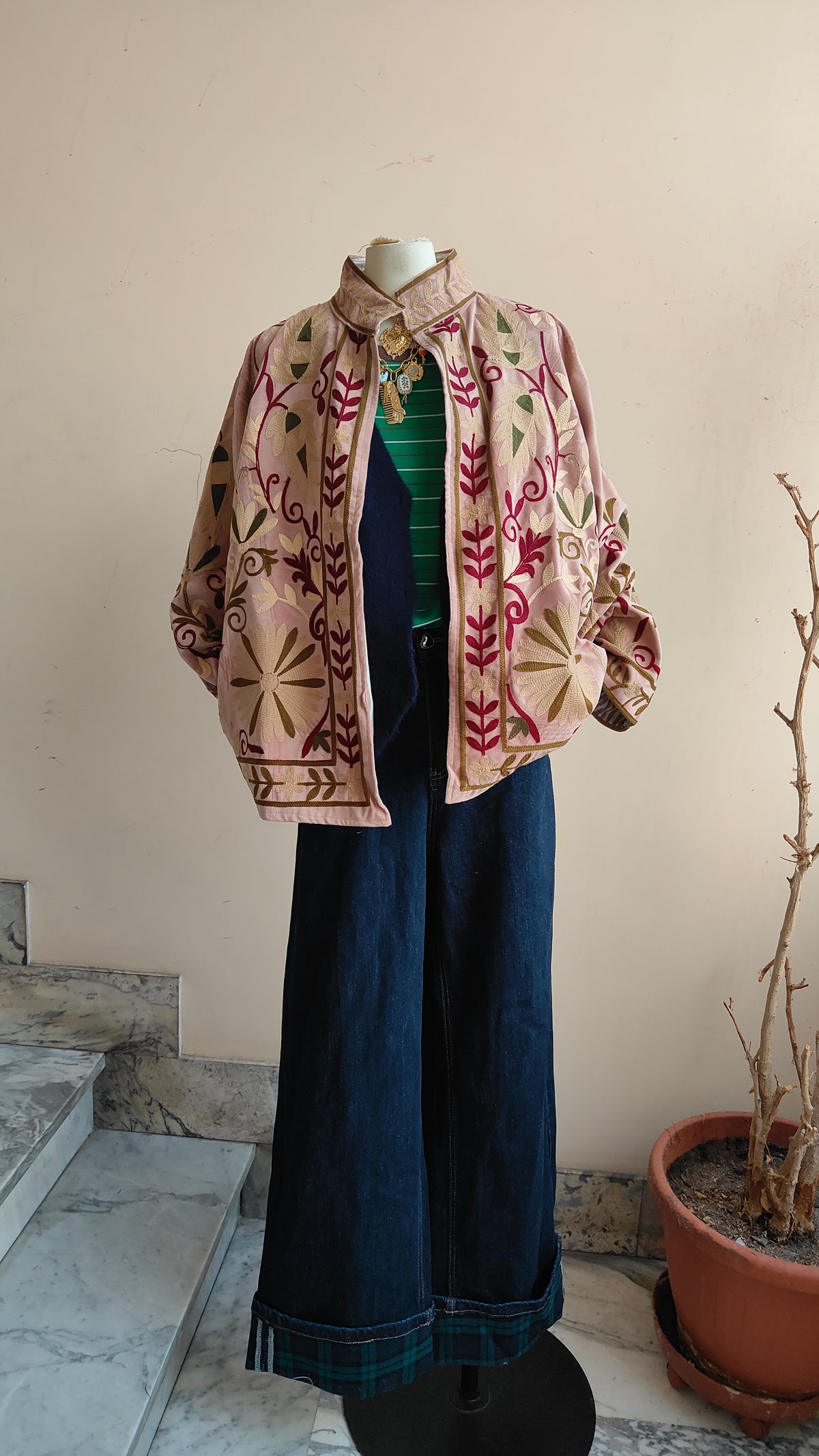 Giacca Boho con Tasche Laterali