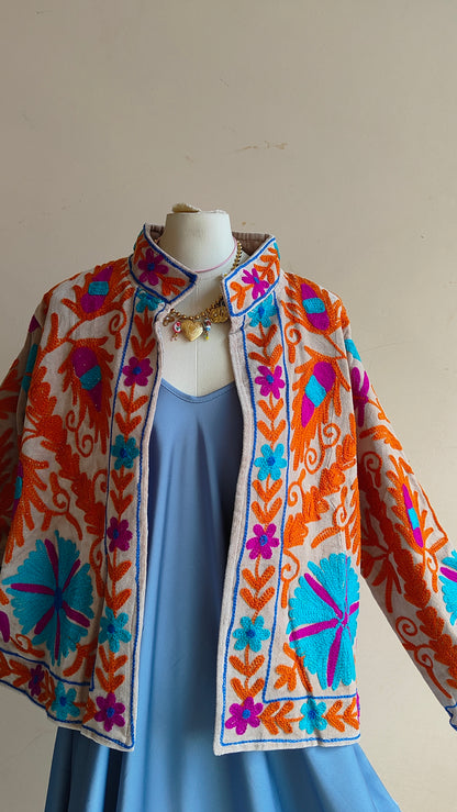 Giacca Boho con Tasche Laterali