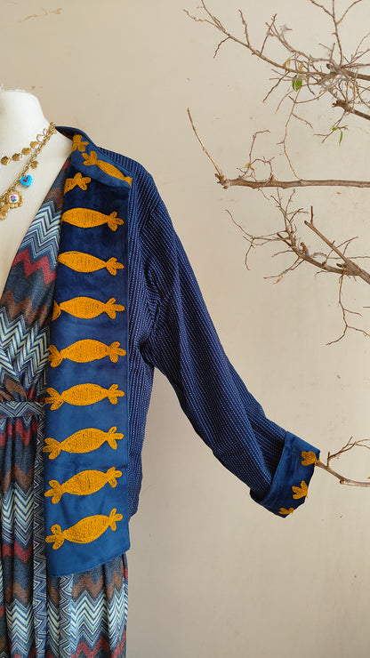 Giacca Boho con Tasche Laterali