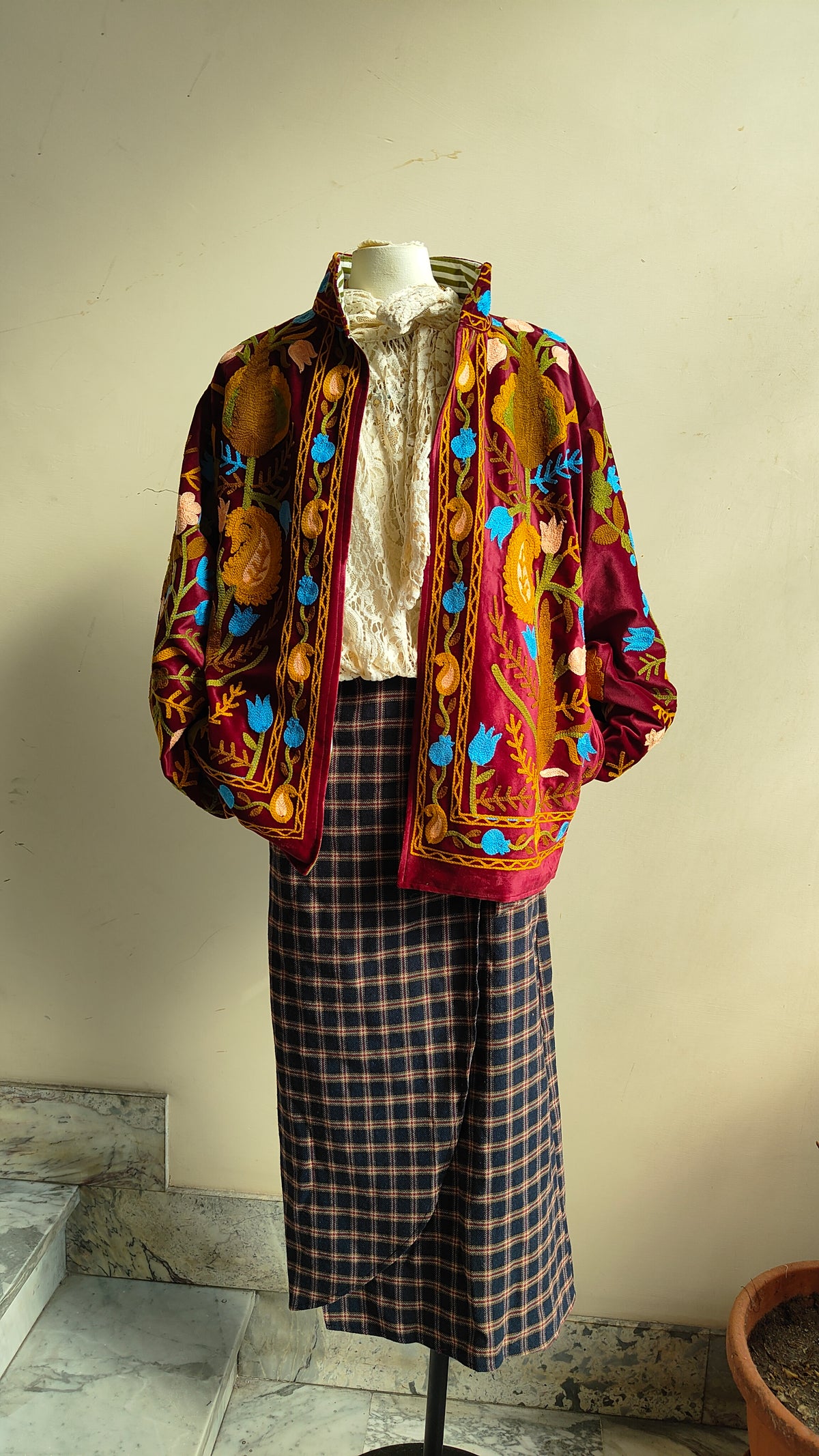 Giacca Boho con Tasche Laterali