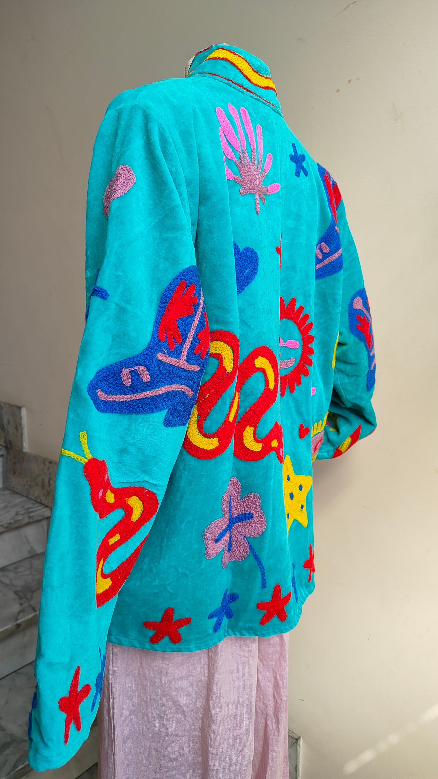 Giacca Boho con Tasche Laterali
