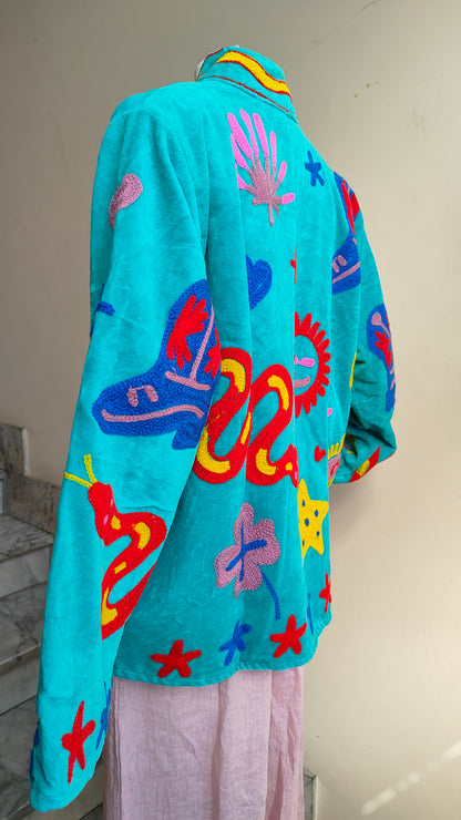 Giacca Boho con Tasche Laterali