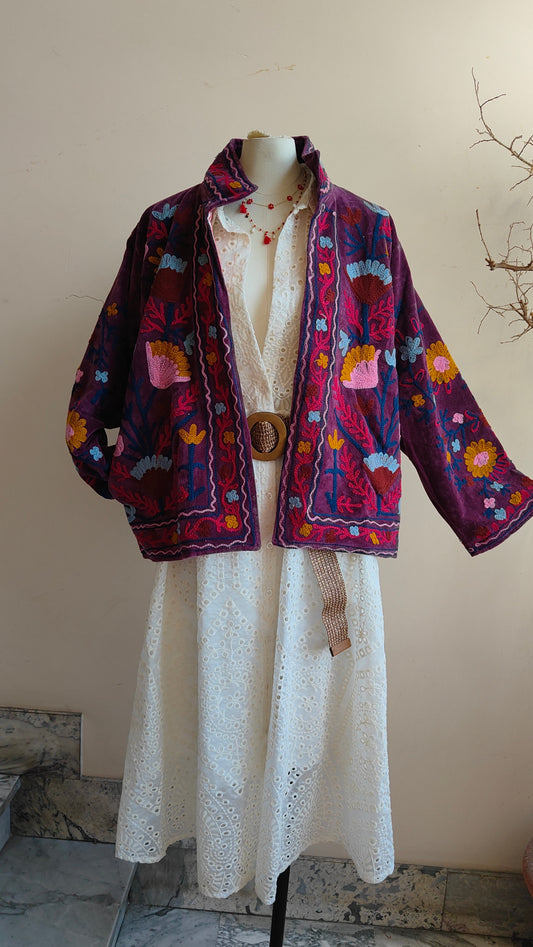 Giacca Boho con Tasche Laterali