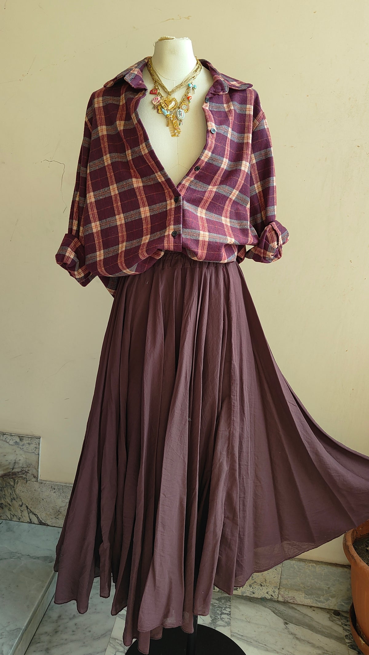 Camicia Tartan Oversize
