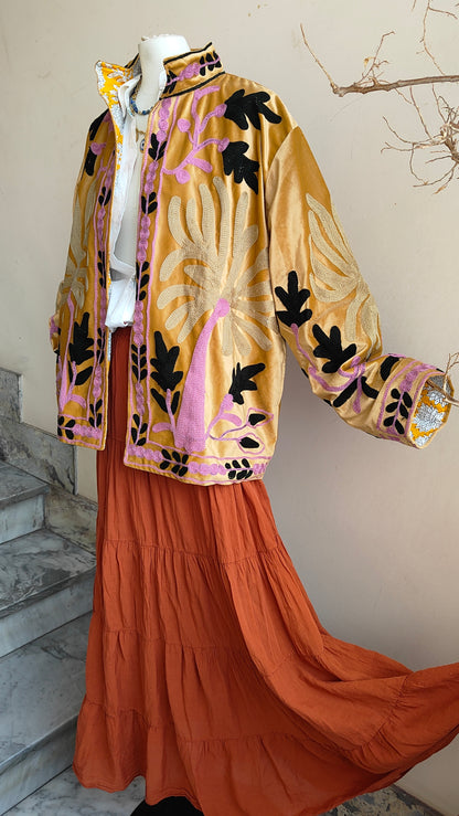 Giacca Boho con Tasche Laterali