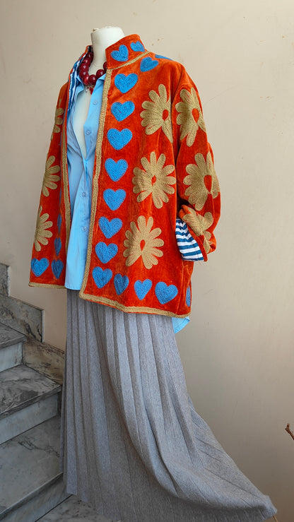 Giacca Boho con Tasche Laterali