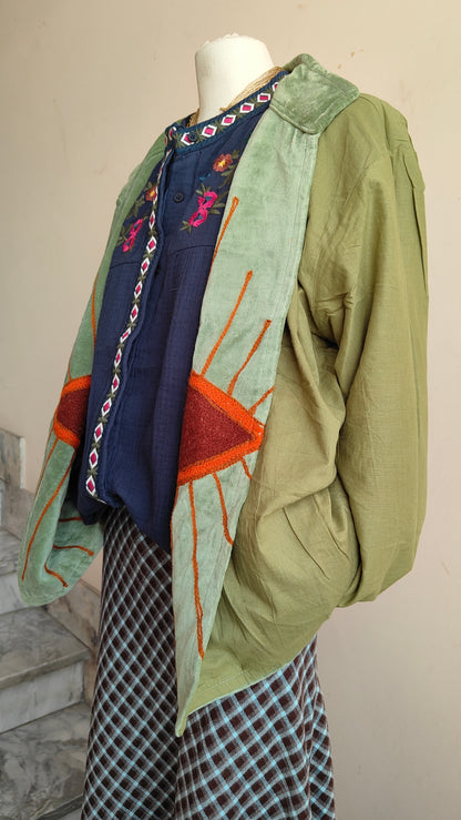 Giacca Boho con Tasche Laterali