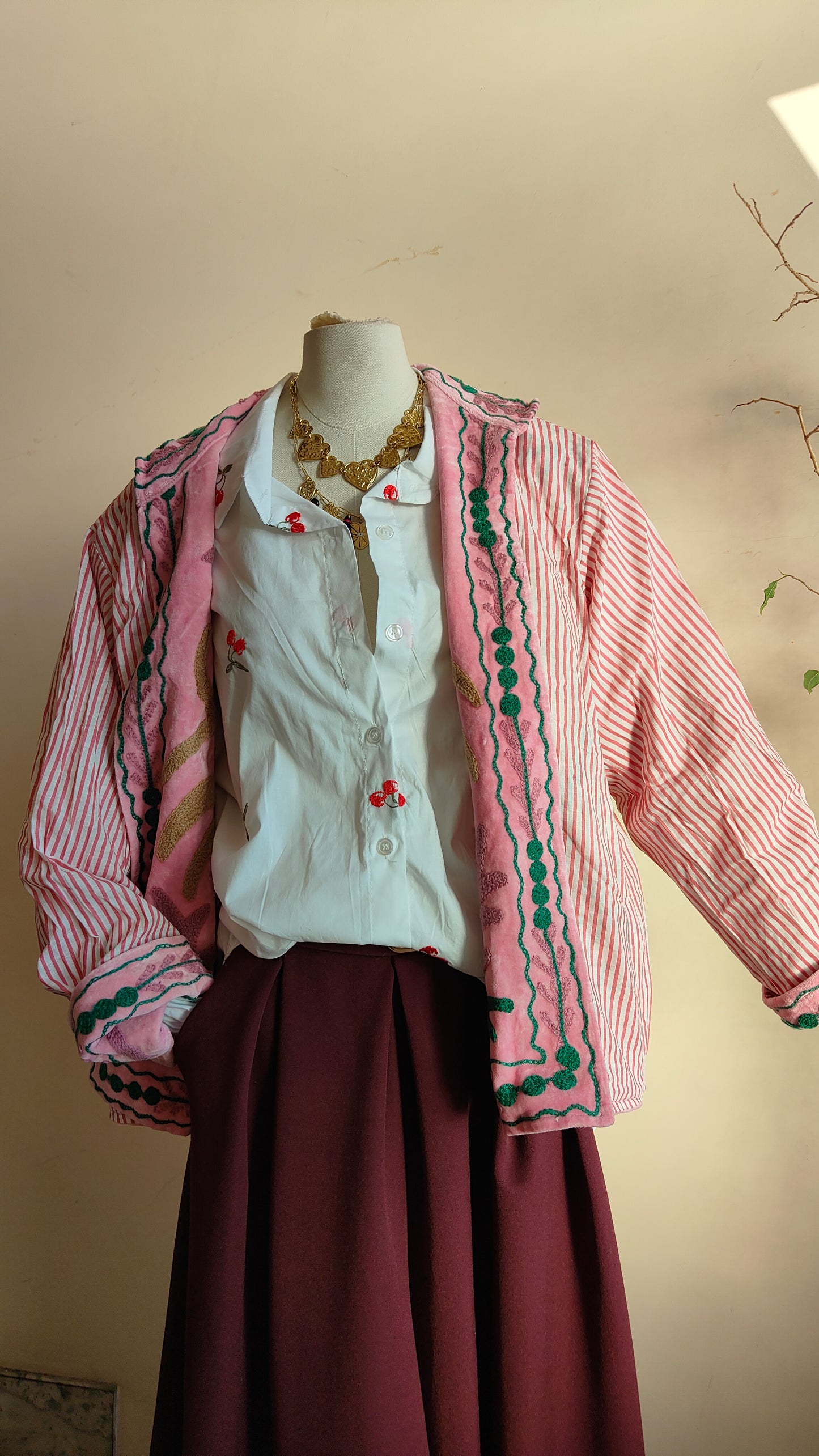 Giacca Boho con Tasche Laterali