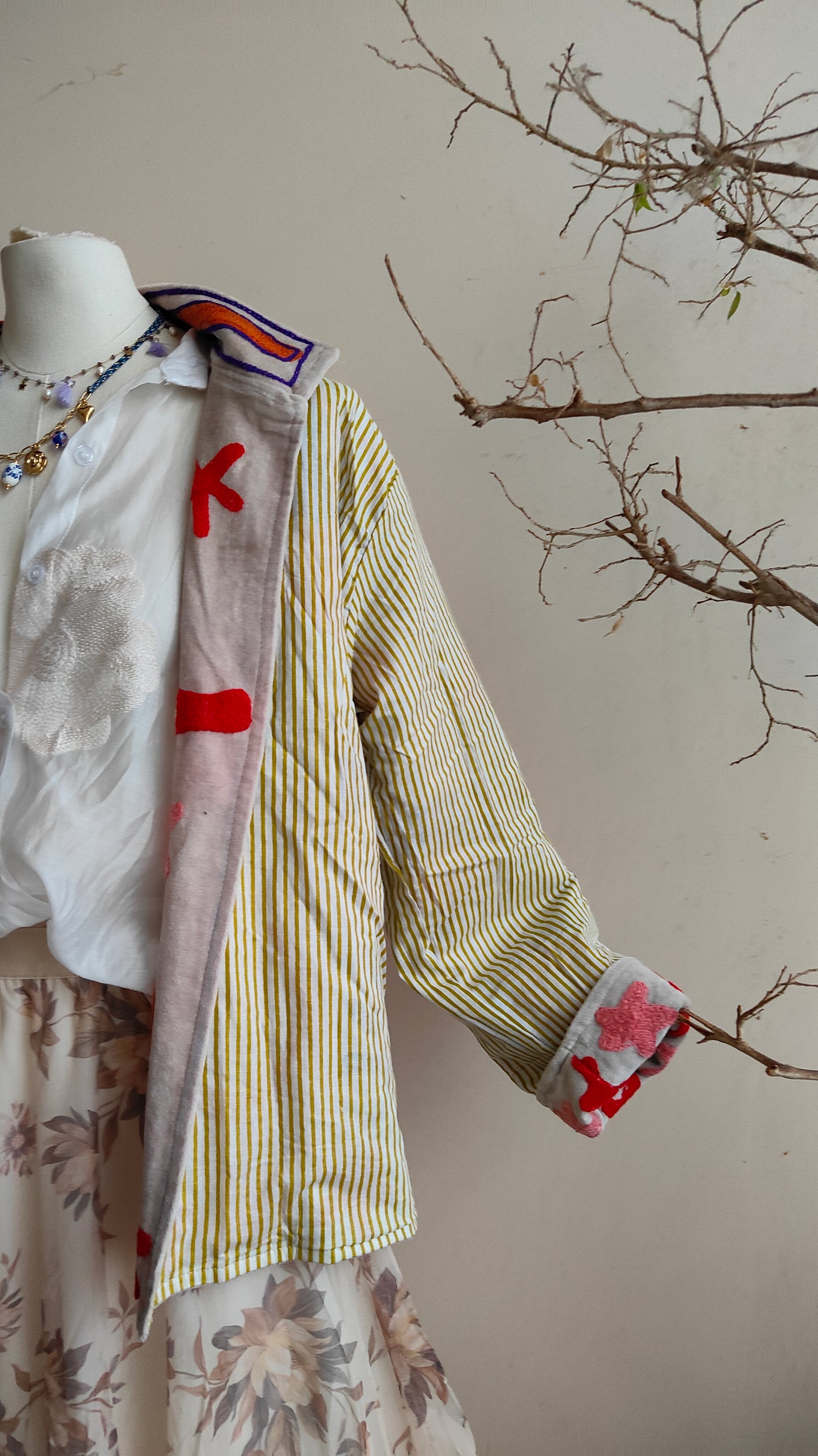 Giacca Boho con Tasche Laterali