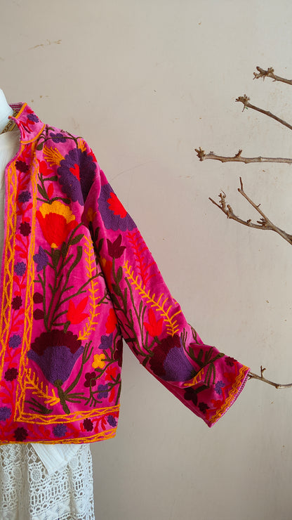 Giacca Boho con Tasche Laterali