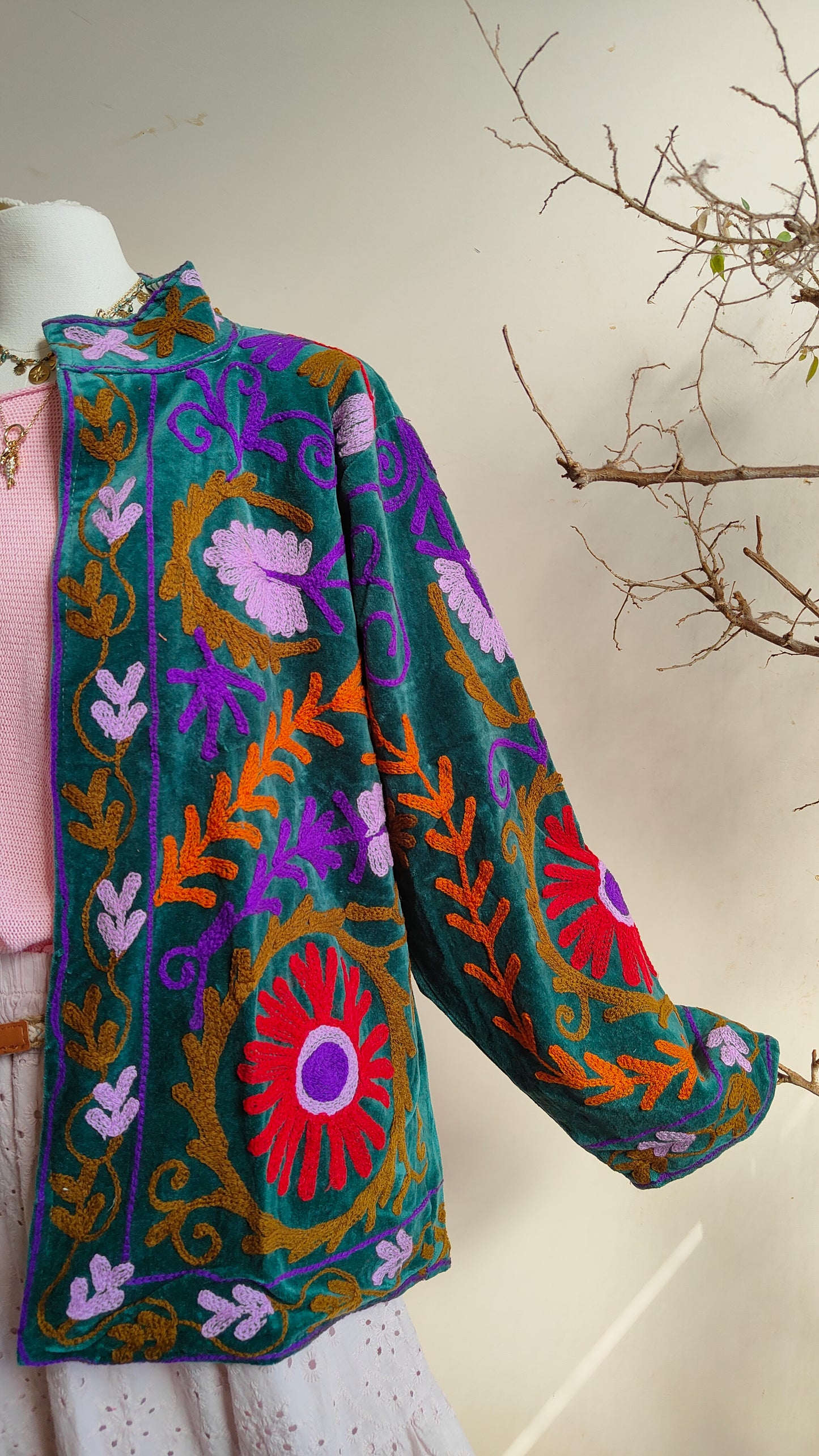 Giacca Boho con Tasche Laterali