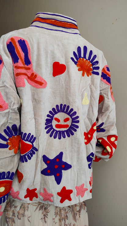 Giacca Boho con Tasche Laterali