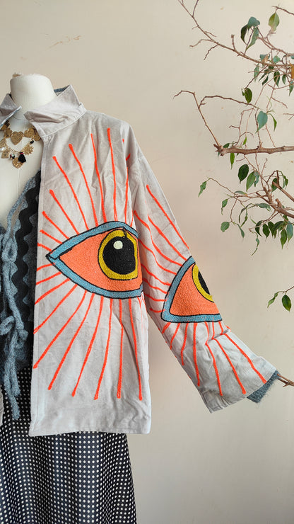 Giacca Boho con Tasche Laterali